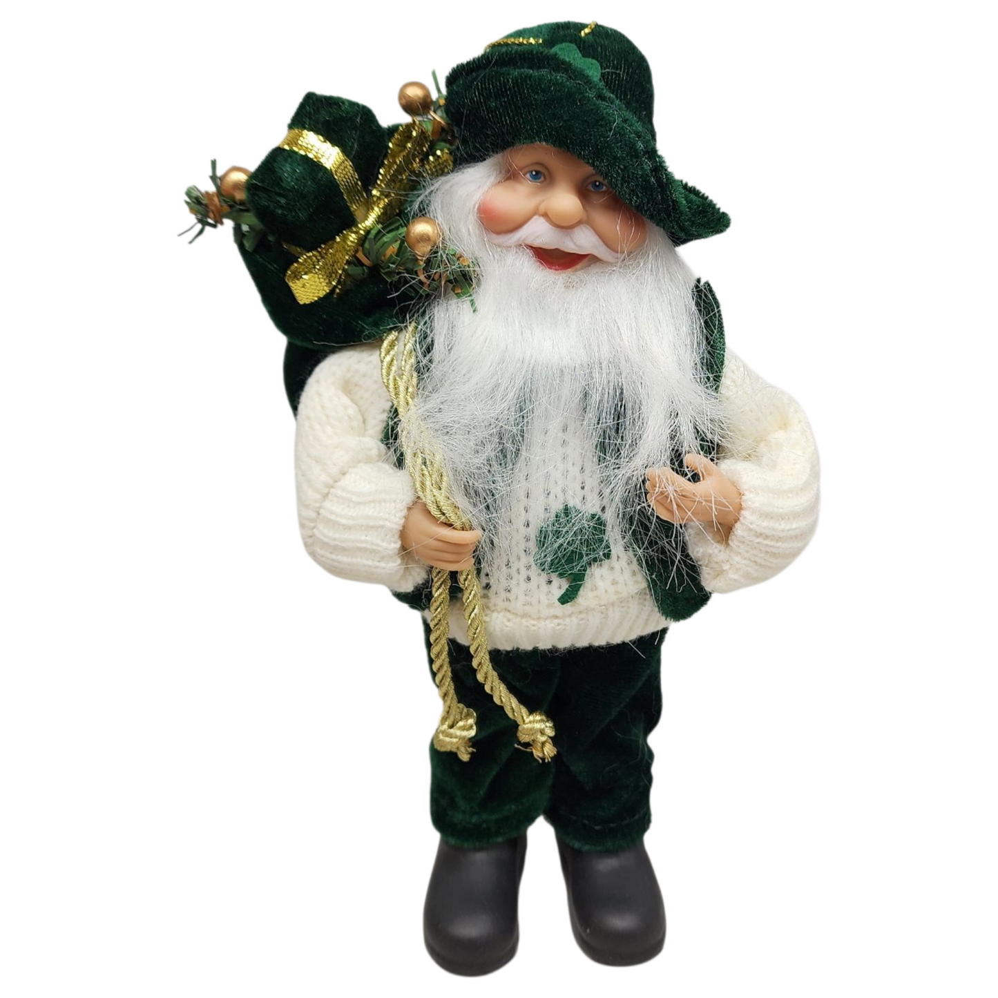 Lucky Leprechaun Santa Figurine Ornament - 9 inches