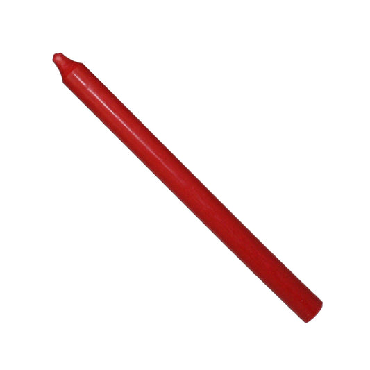 Rustic Taper Dinner Candle - 12 Inch Red