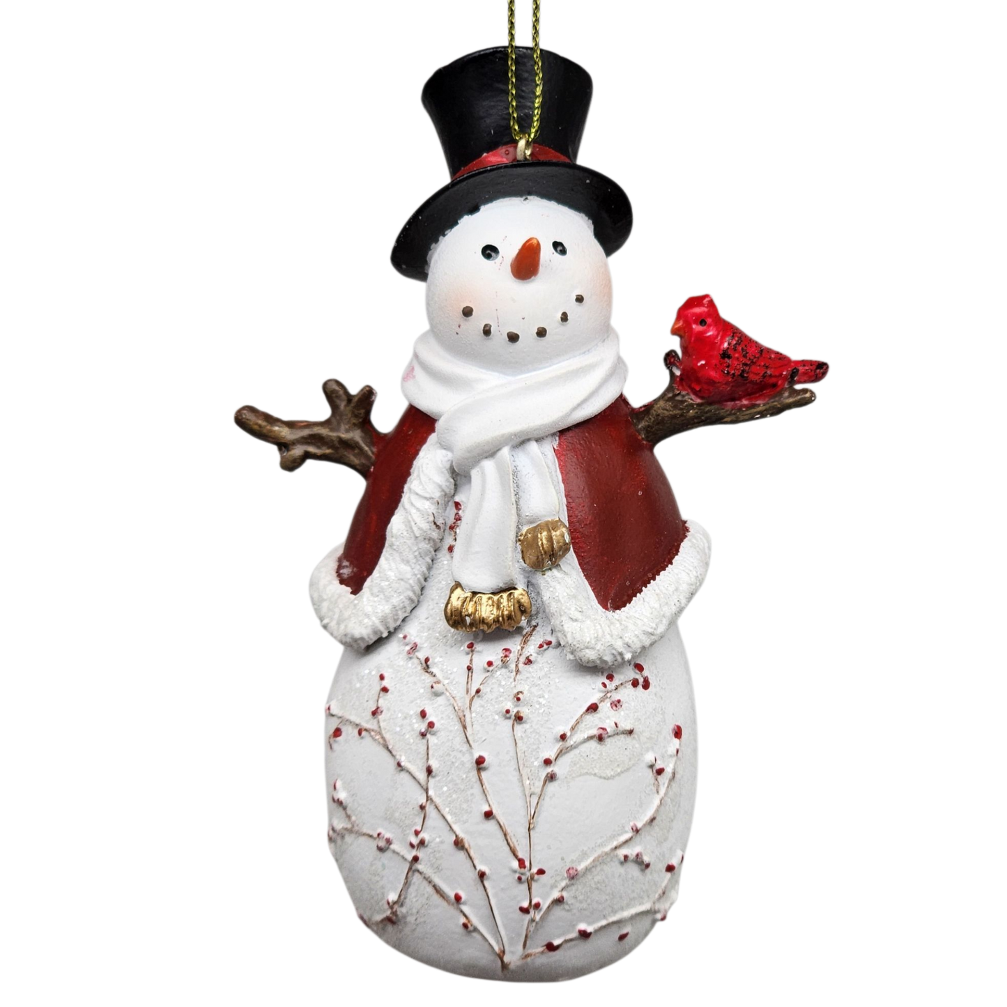 Berry Vine Snowman with Cardinal