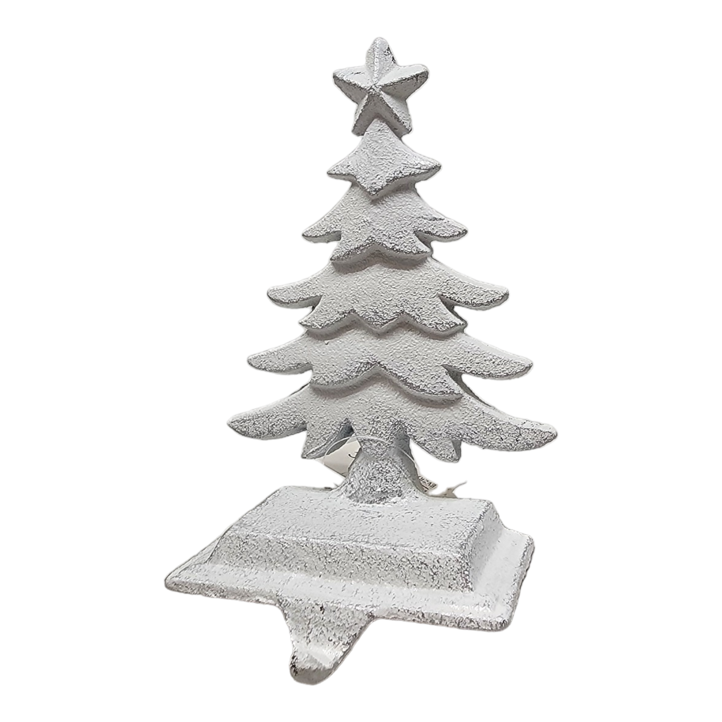 Iron Rustic Tree Stocking Holder - White