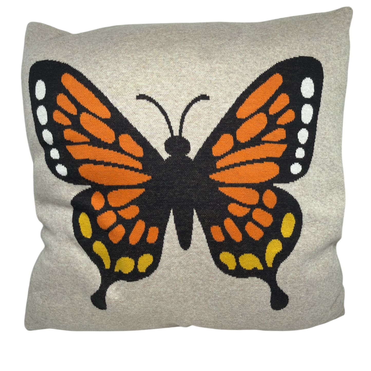 Knitted Butterfly Accent Pillow