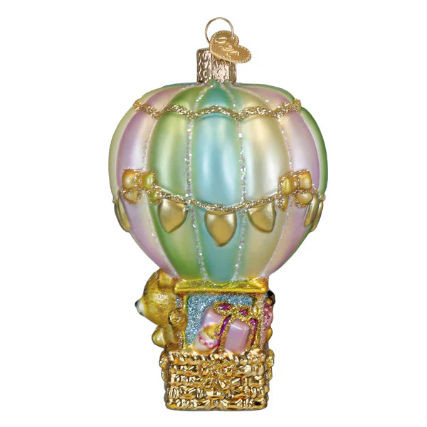 Baby Bear Balloon Glass Ornament
