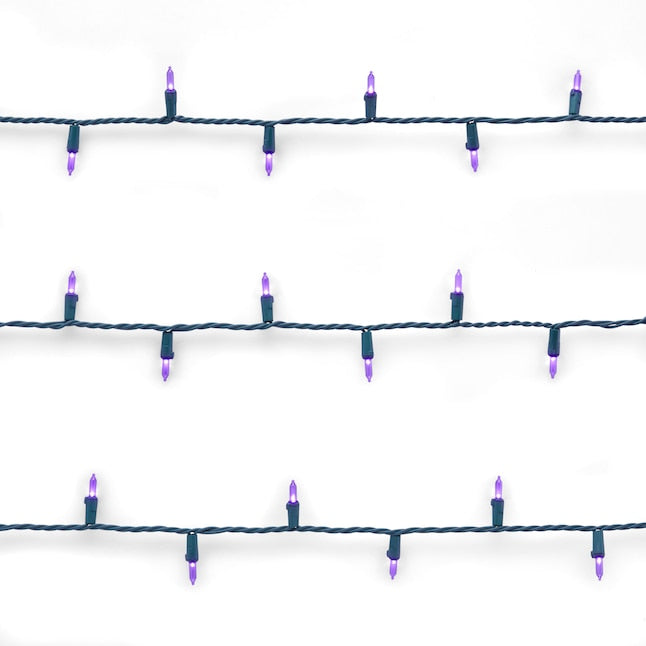 Purple LED String Lights - 100 Light - Green Wire
