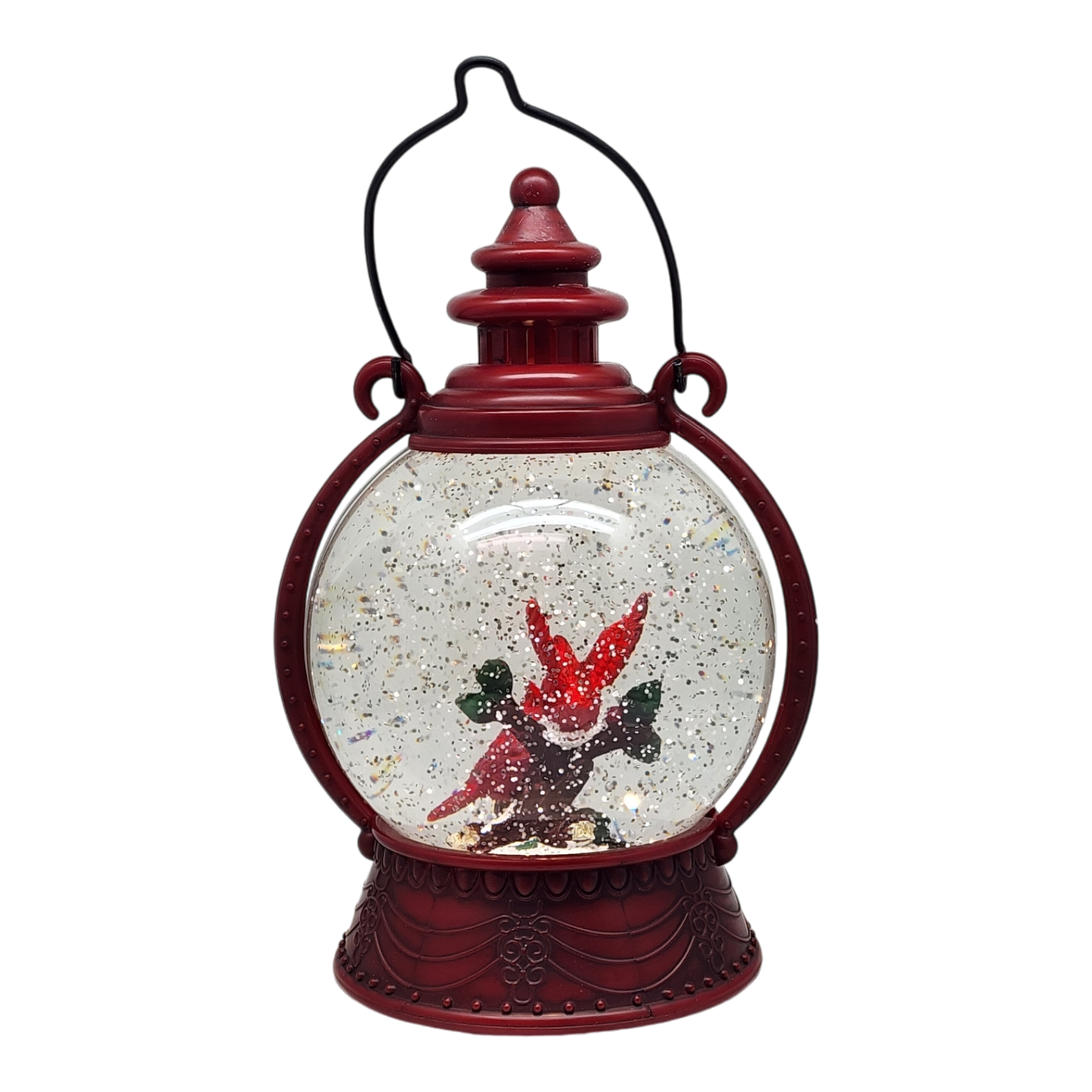 Cardinal Lighted Spinning Water Globe - Getting Ready To Fly