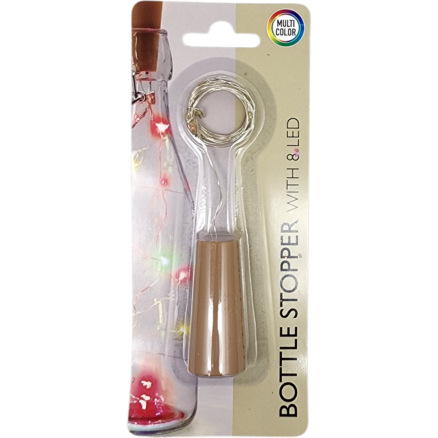 8-Light LED Fairy Light Bottle Stopper - Multicolor
