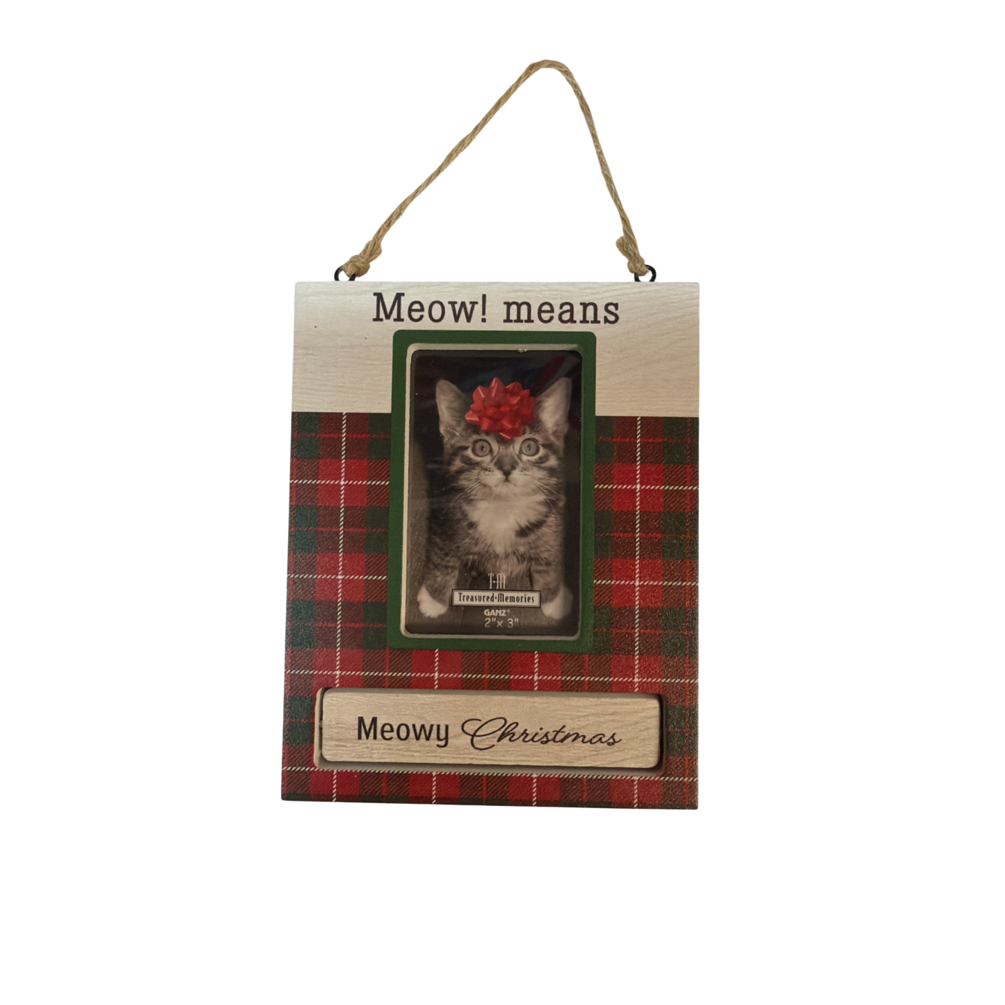 Pet Photo Frame Ornament - Meow! Means Meowy Christmas