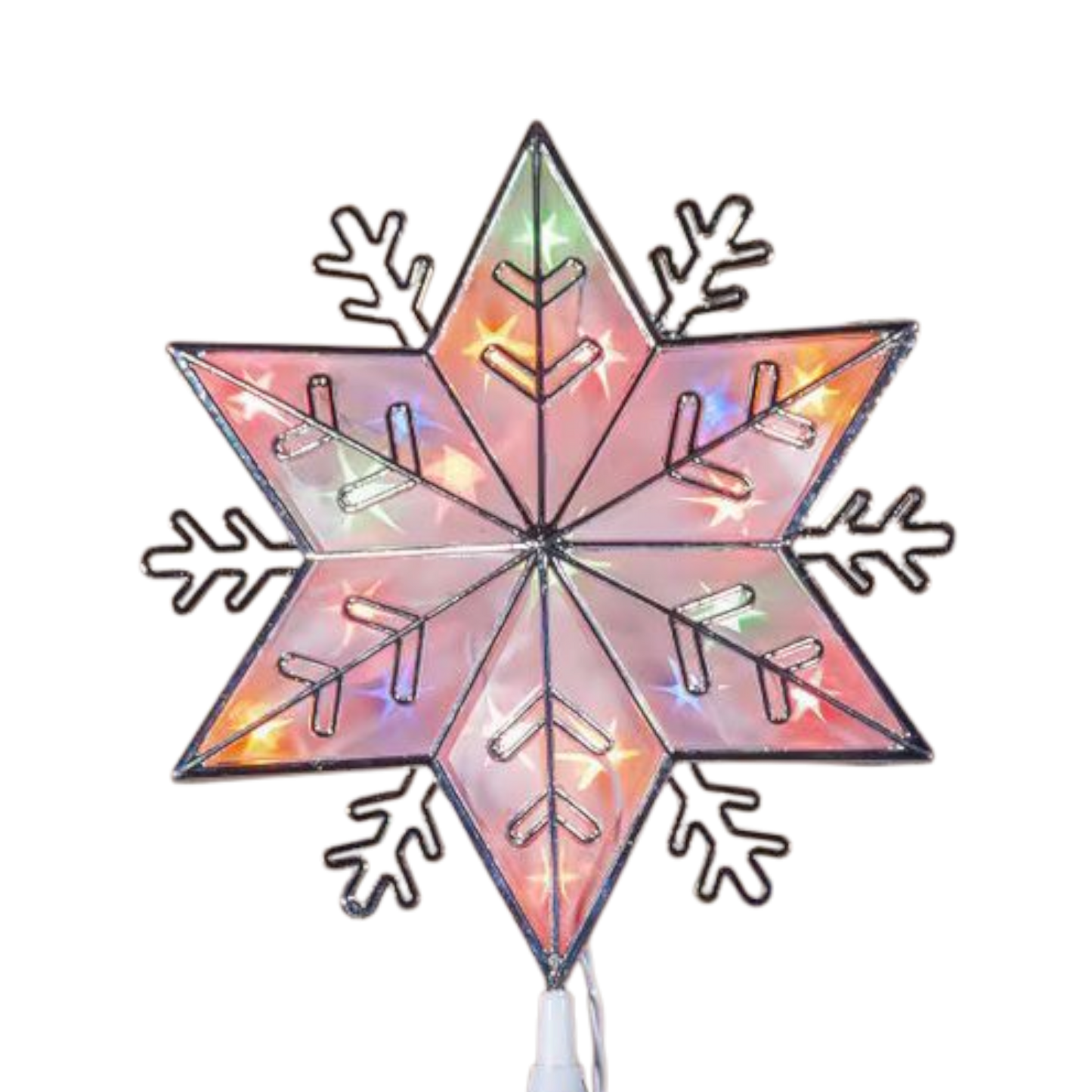 Lighted Snowflake 10" Tree Topper - Multicolor