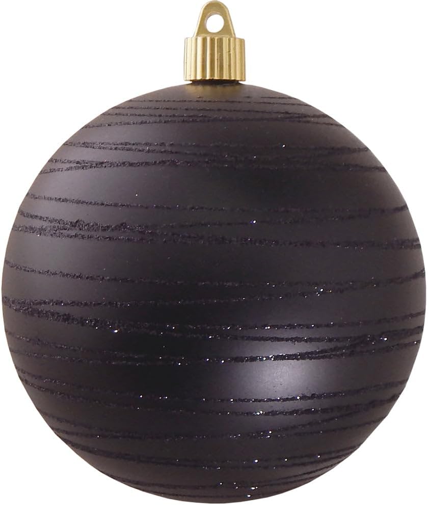4.75" (120mm) Commercial Shatterproof Ball Ornament - Soot Black with Tangles
