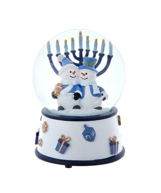 100MM Musical Wind-Up Hanukkah Snowman Water Globe