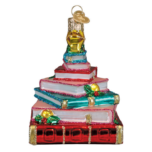 Book Club Tree Glass Ornament