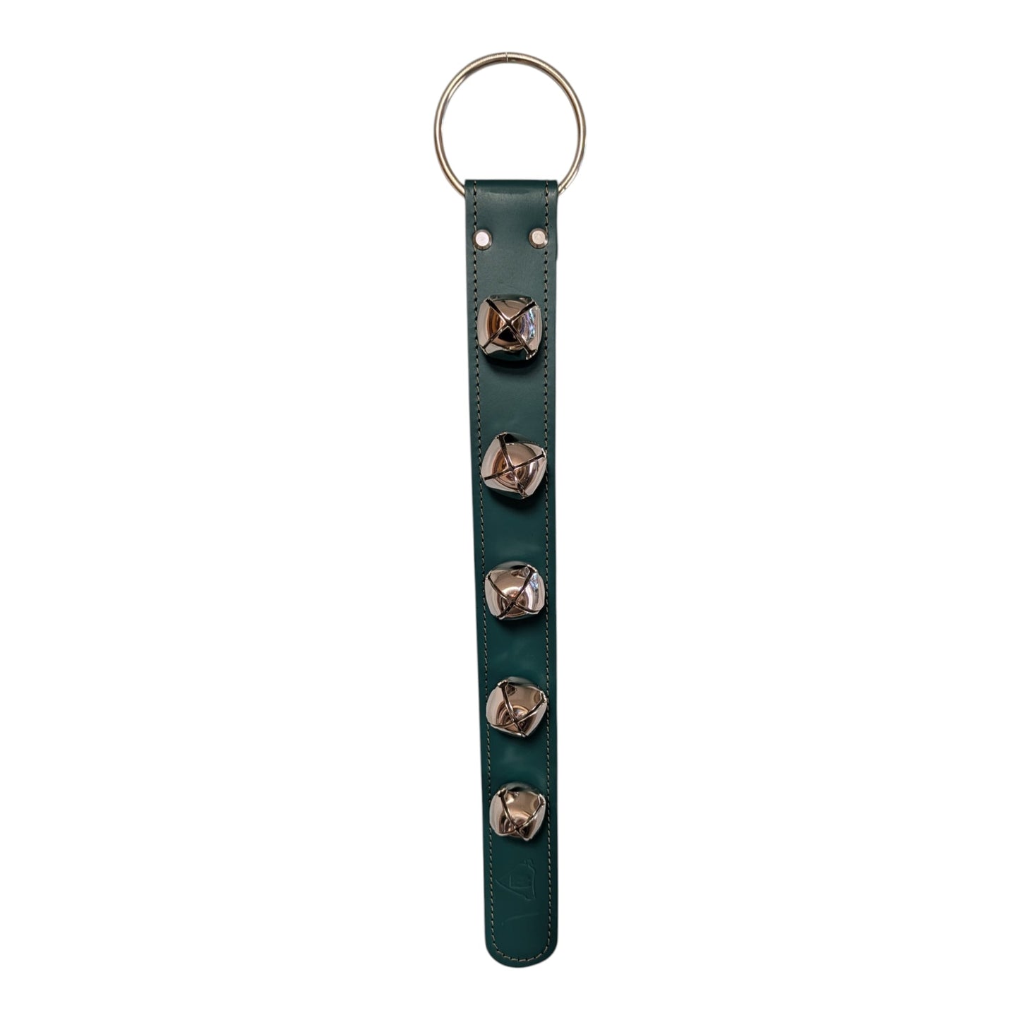 Sleigh Bell Strap with 5 Nickel Bells - Green