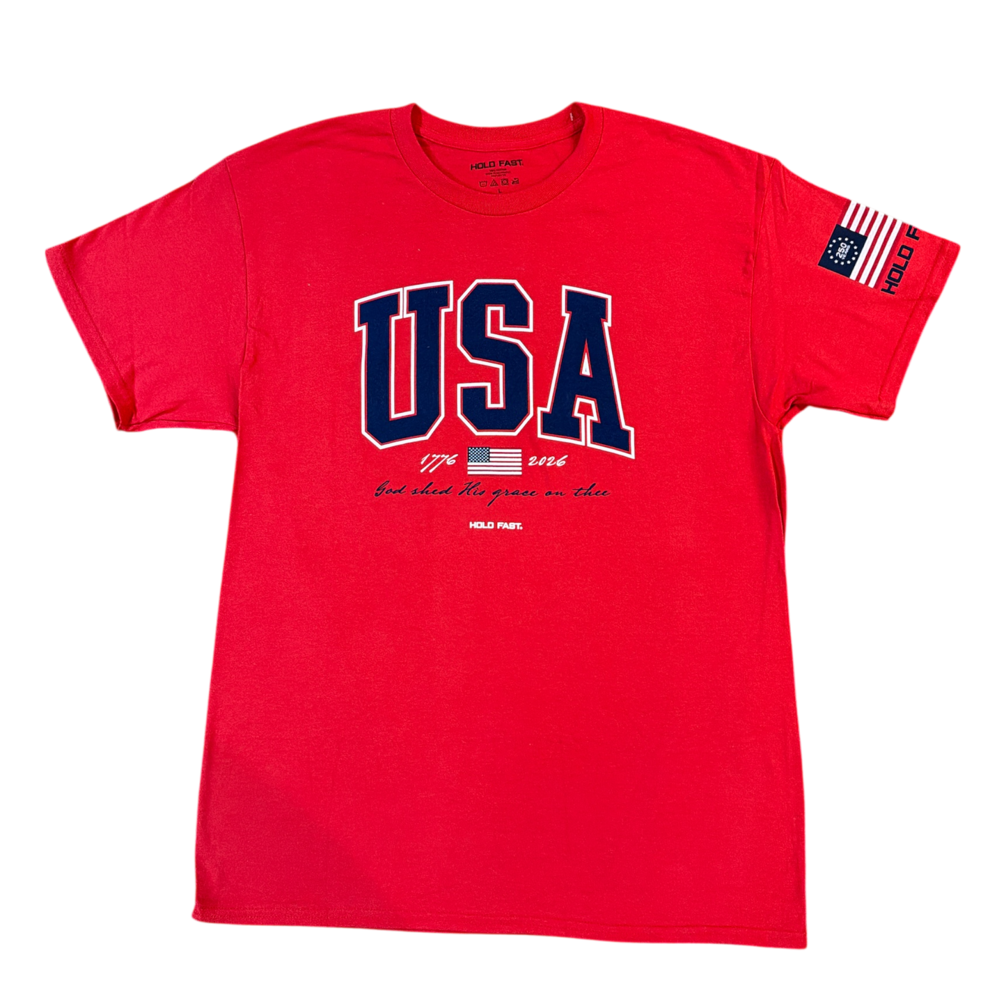 Hold Fast USA Strong Red T-Shirt -