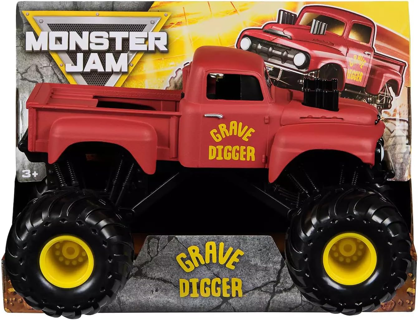 Monster Jam 1:24 Scale Monster Truck - Grave Digger Red Vintage Edition
