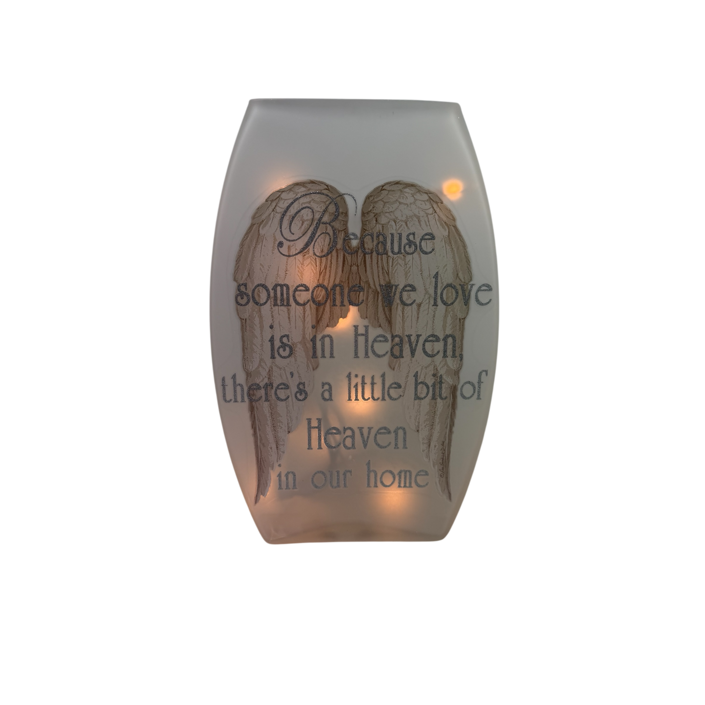 A Piece of Heaven is in our Home Lighted Vase - Silver Lettering