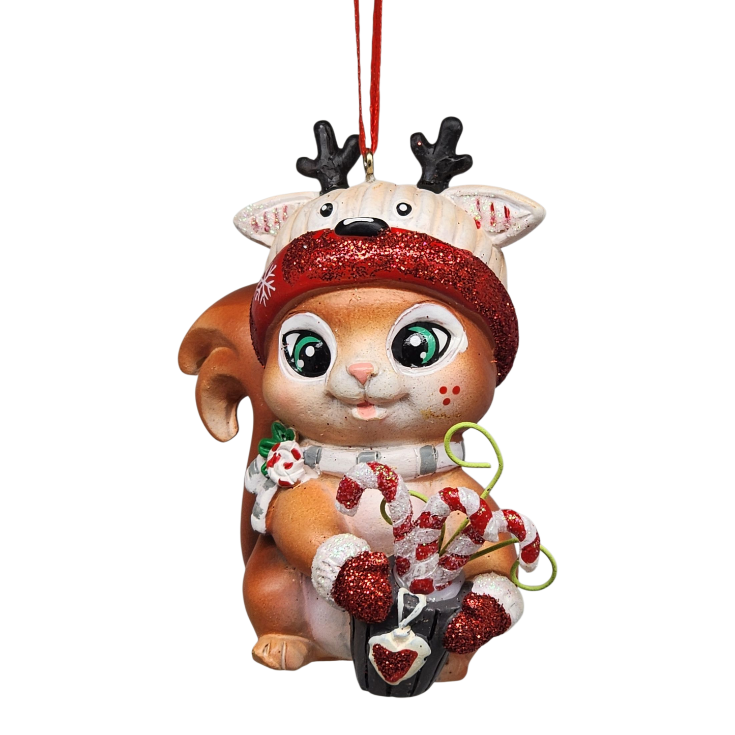 Festive Squirrel Ornament - Approximately 4 Inches