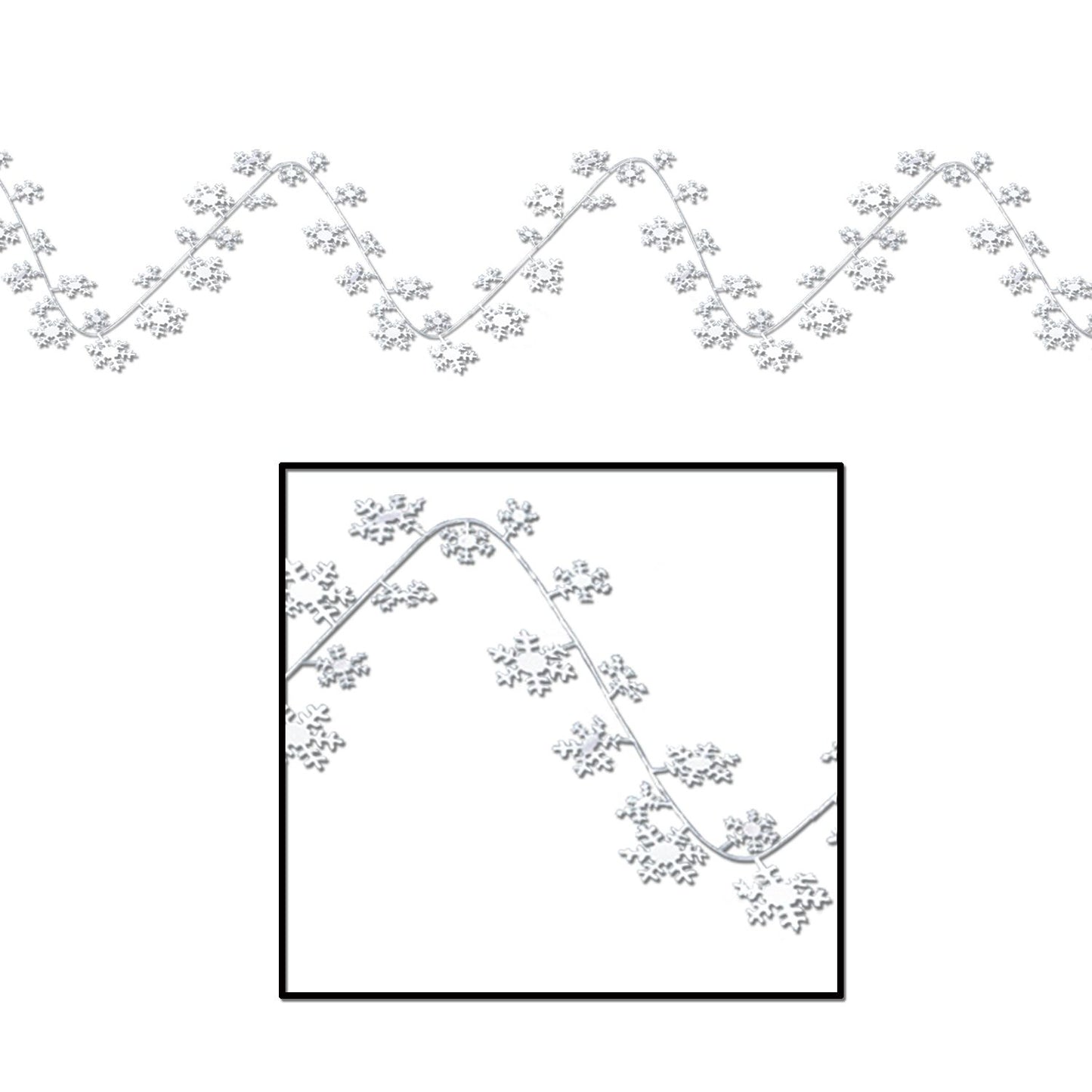 Gleam And Flex Snowflake Garland - 25 Feet