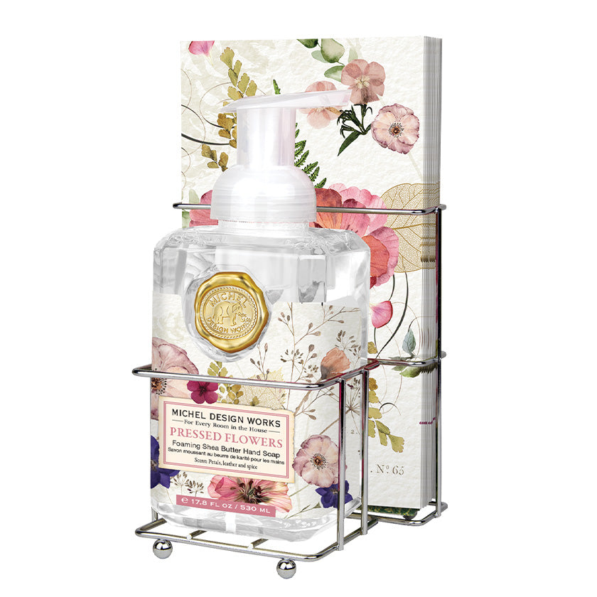 Pressed Flowers Foaming Hand Soap / Napkin Caddy