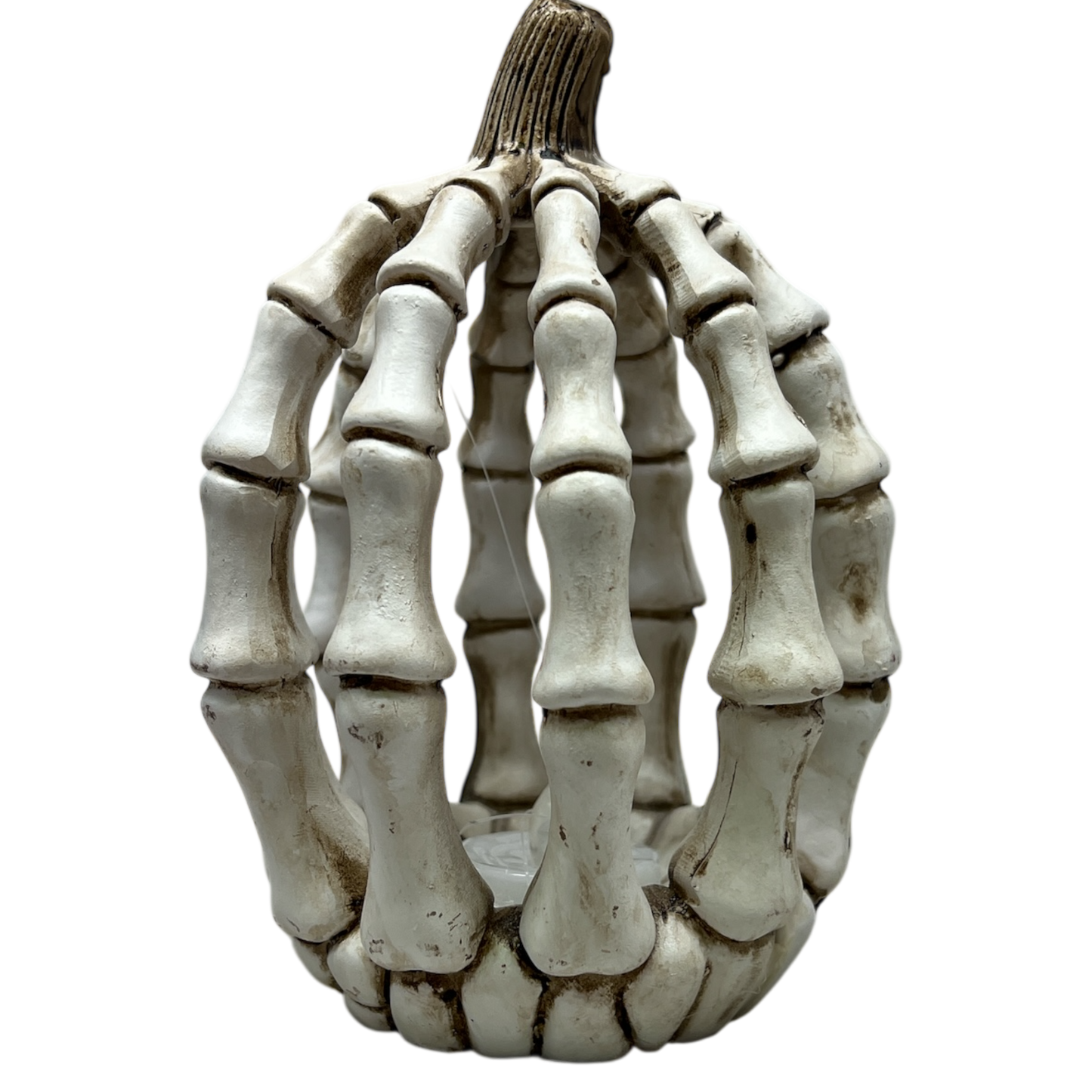 Lighted Resin Halloween Skeleton Pumpkin - Tall