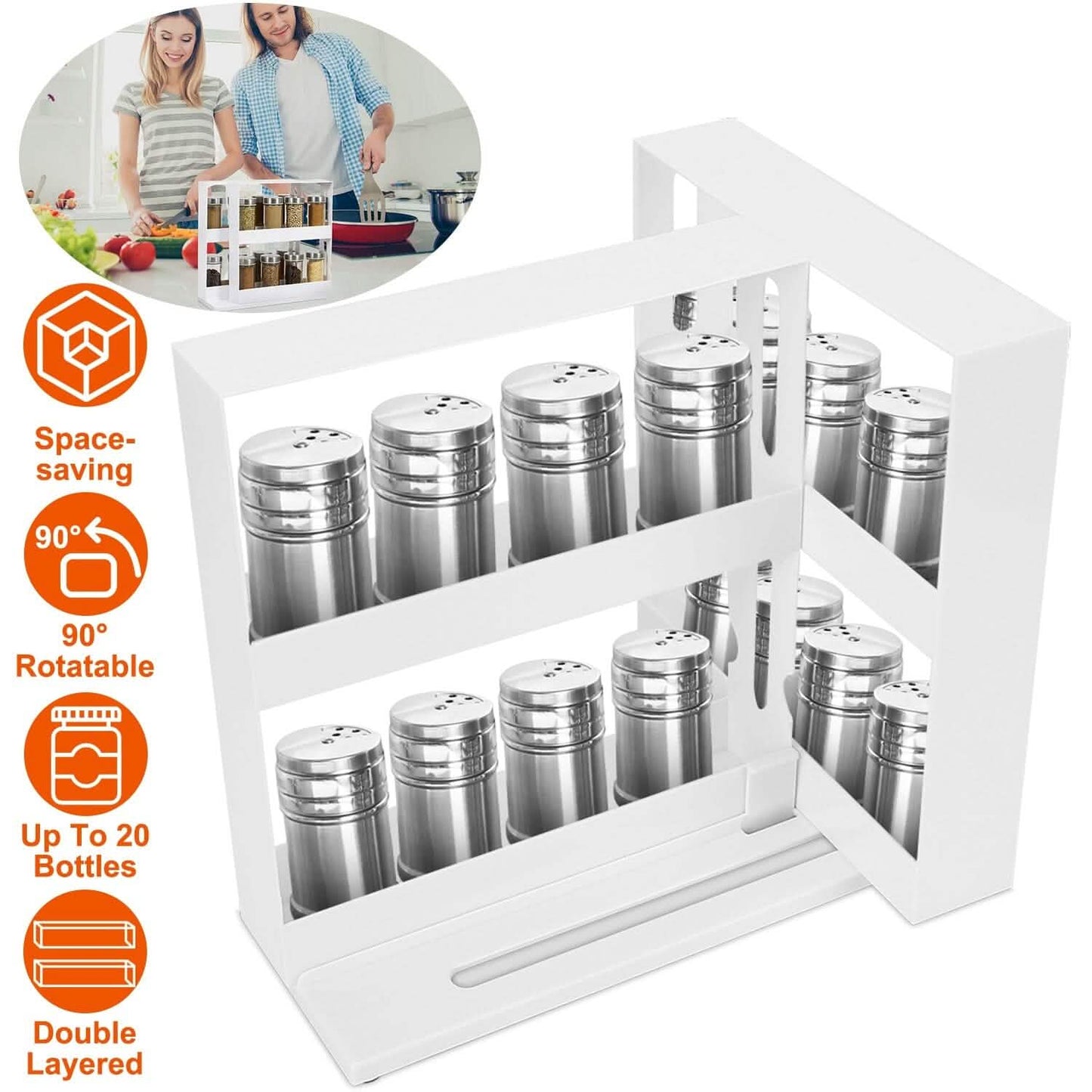 Swivel Cabinet Organizer Revolving Kitchen Rack Spice Organizer