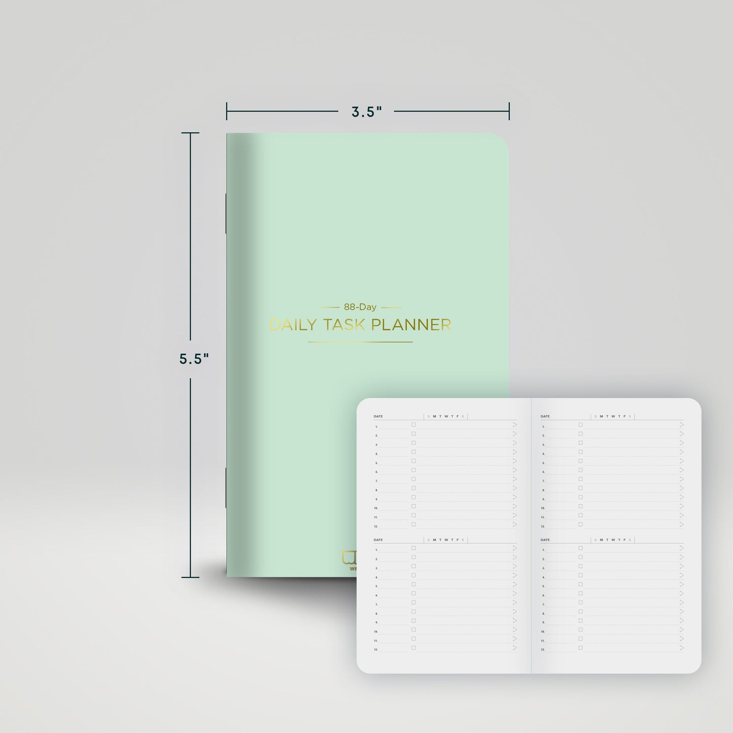 Daily Task Planner for 12 Tasks/Day | 88 Days