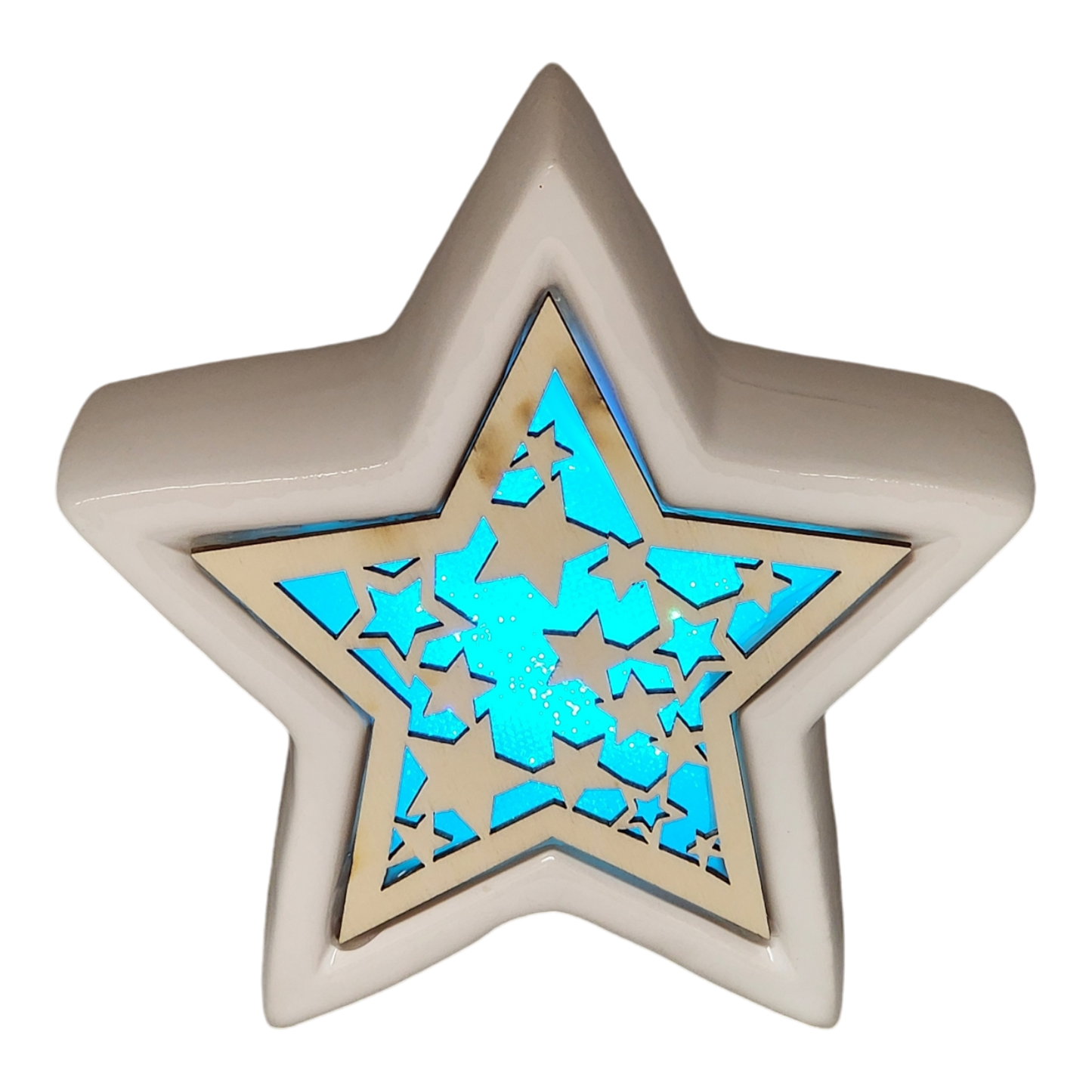 Color Changing Dolomite & Wood Decor - Star