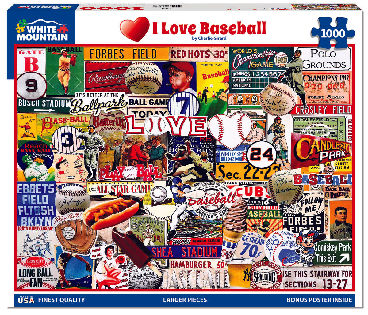 I Love Baseball - 1000 Piece Jigsaw Puzzle