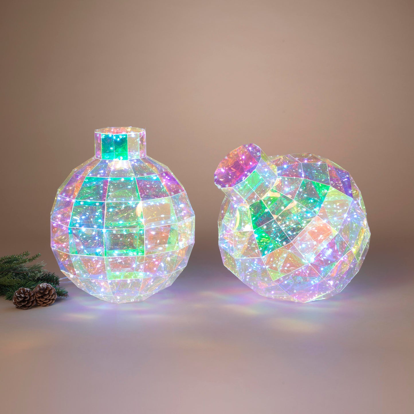 Holographic Holiday Ornament – 9" USB Electric Lighted Sphere -
