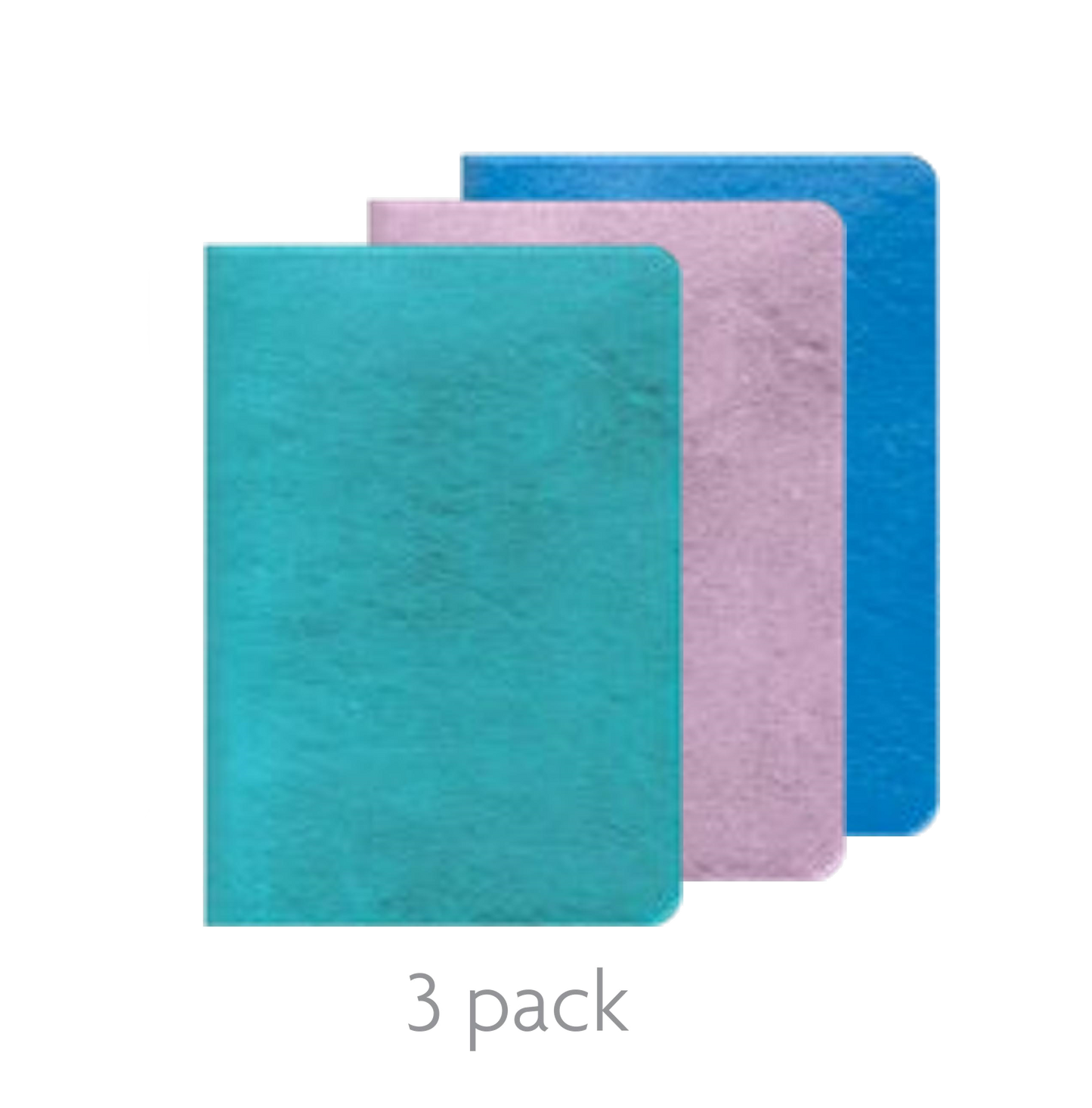 Soft Cover Notebook 3 Pack - Blue, Pink Blue