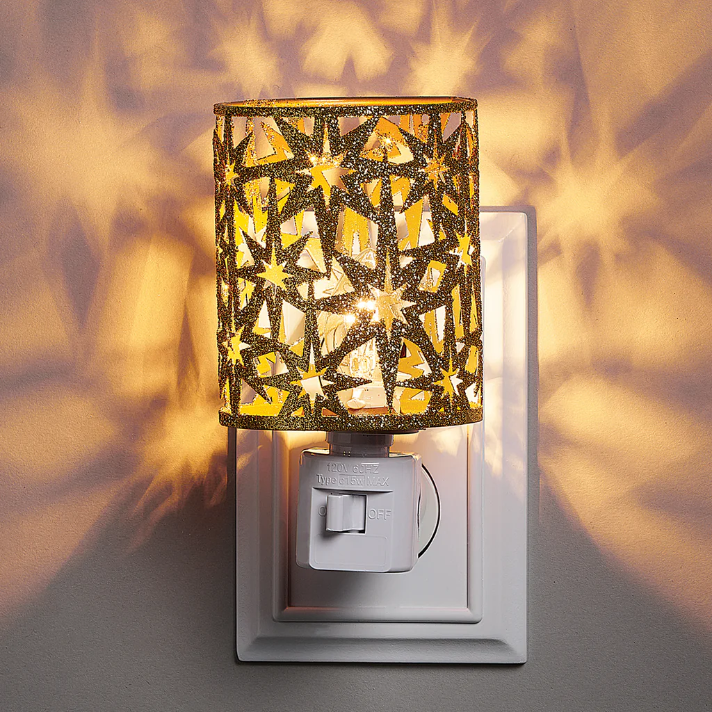 Gold Star Cutout Pattern Night-Light
