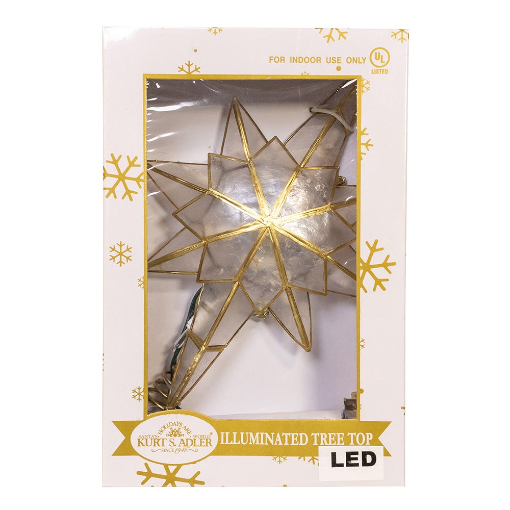 10-Light LED Capiz Star Treetop - 11 Inch
