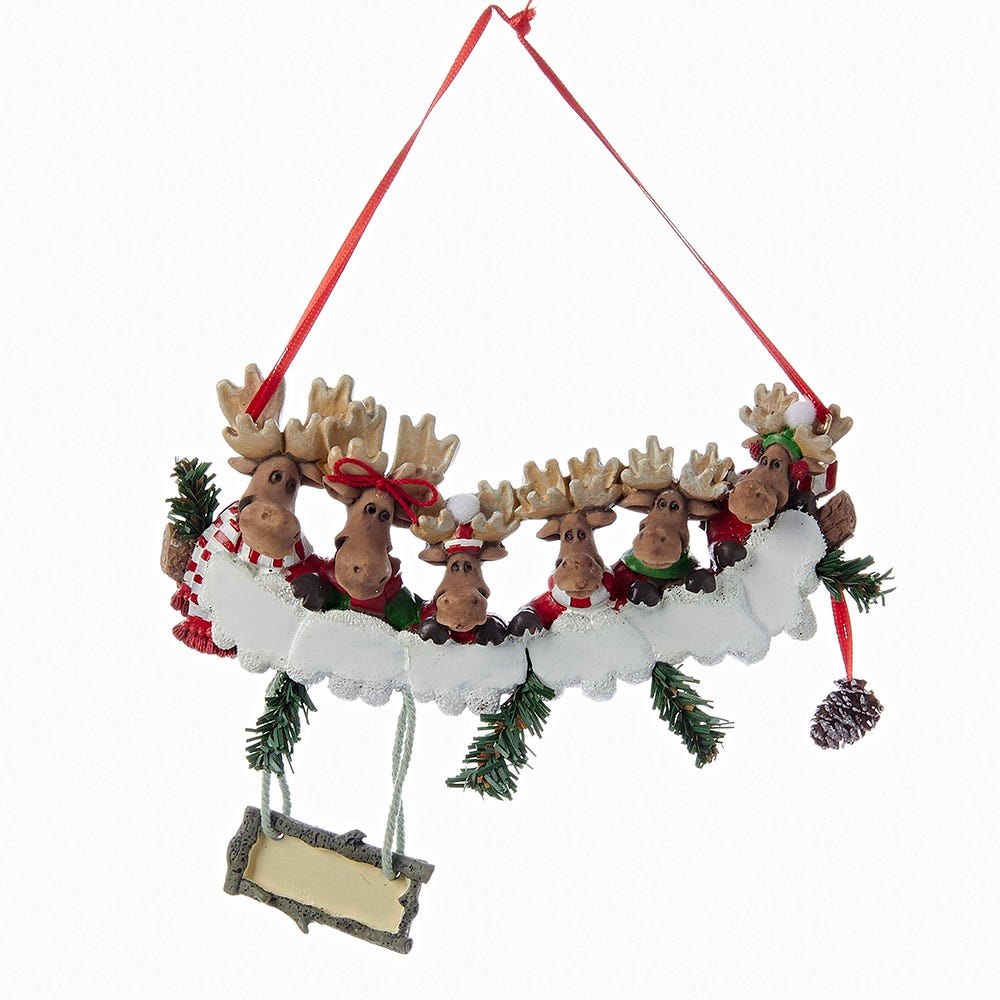 Moose Ornament For Personalization - Family of 6