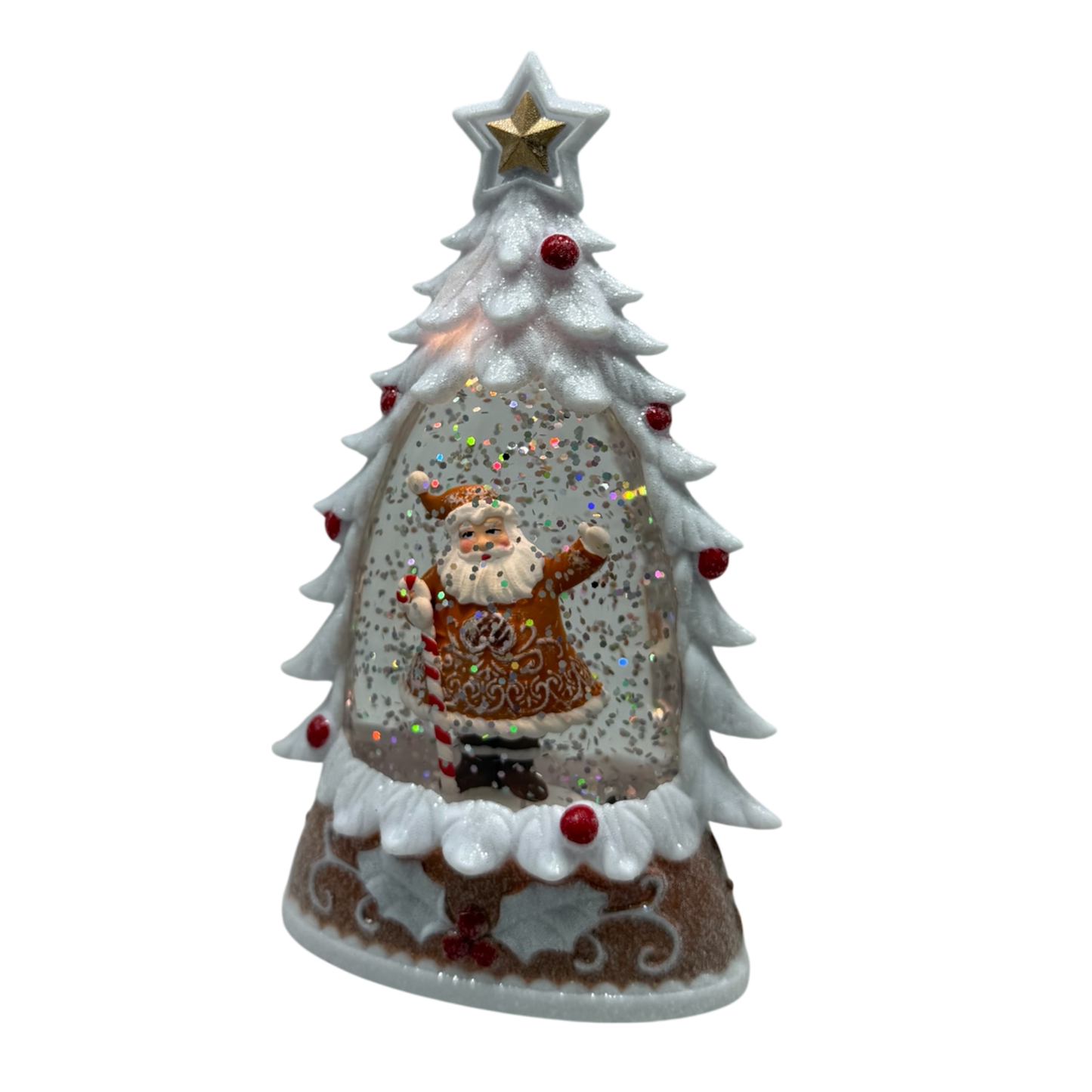 Lighted Gingerbread Santa Water Globe