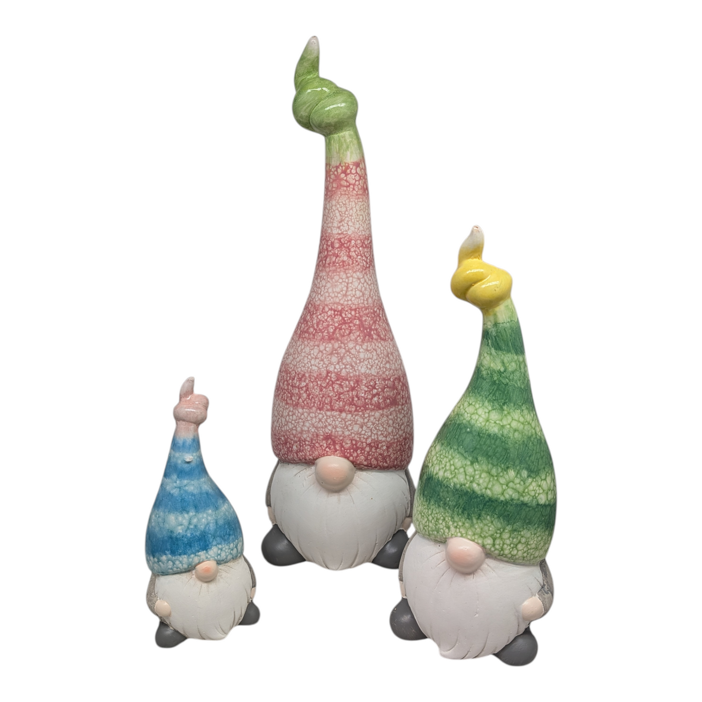 Terracotta Ceramic Gnomes - 3 Piece Set