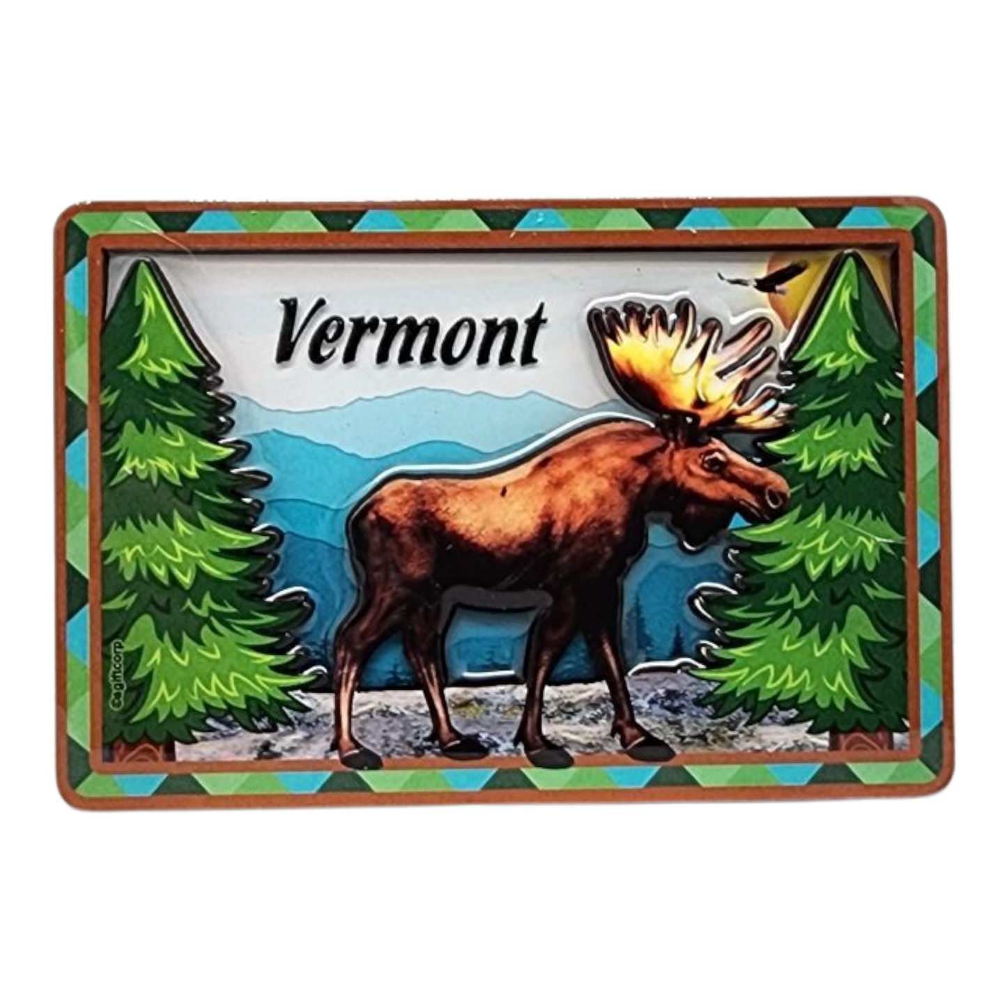 Glossy Layered Magnet - Vermont Moose