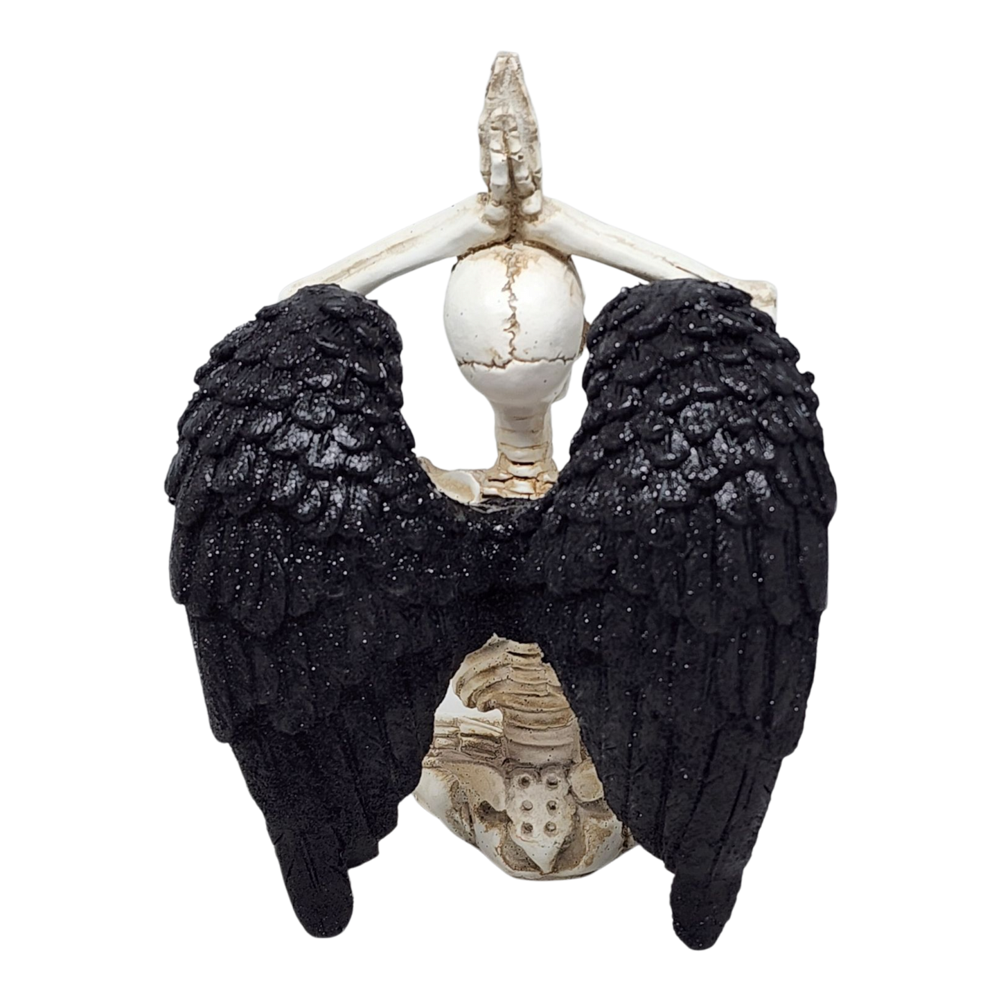 Yoga Skeleton Figurine - Urdhva Hastasana in Sukhasana Pose