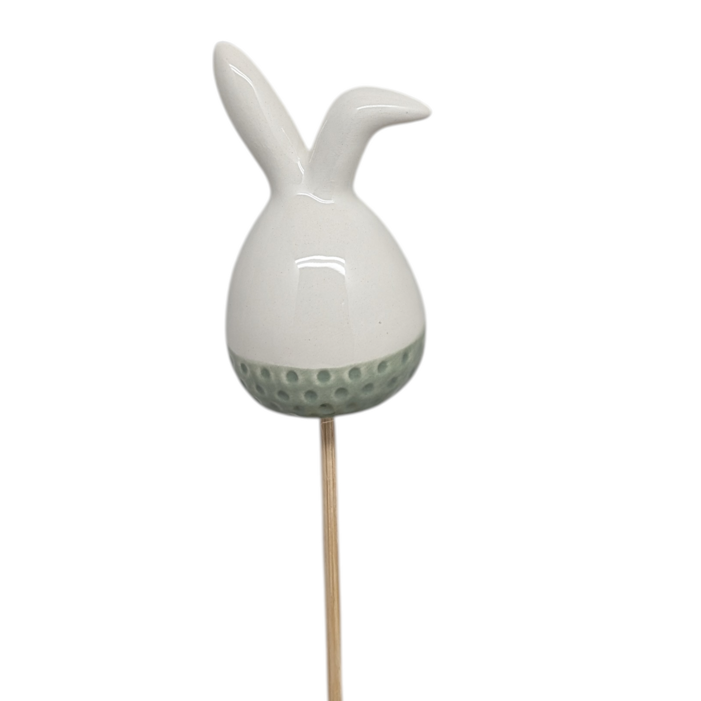 Ceramic Easter Bunny Floral Pick - Sage