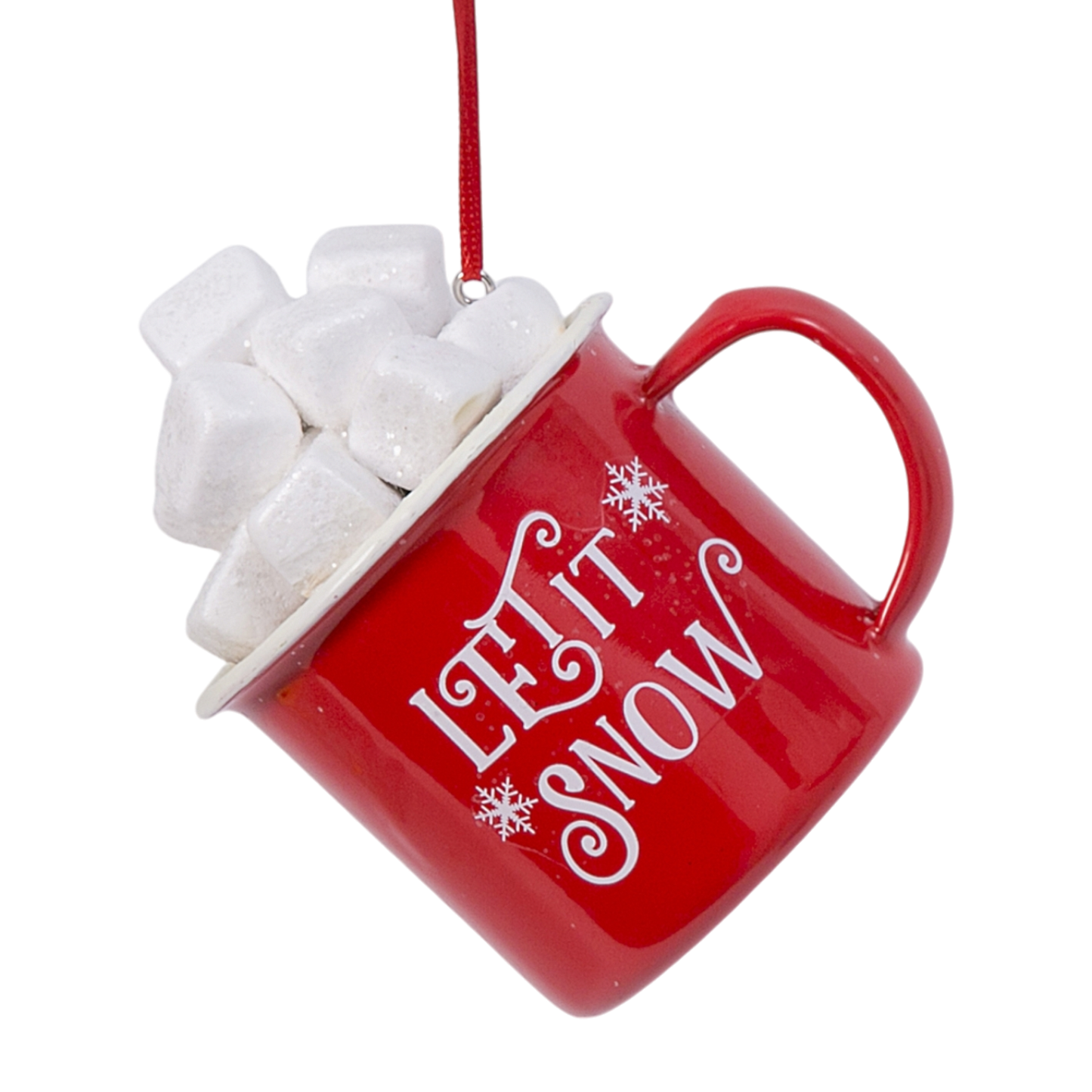 Hot Cocoa Mug with Marshmallows Ornament - Let It Snow