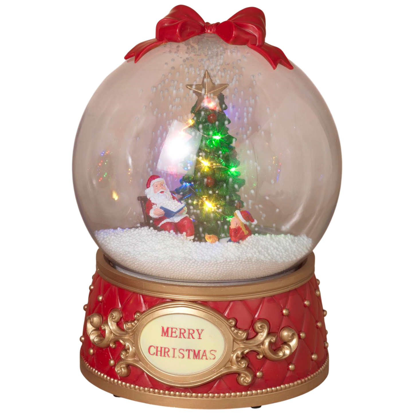 Lighted Musical Globe with Moving Scene - Santa