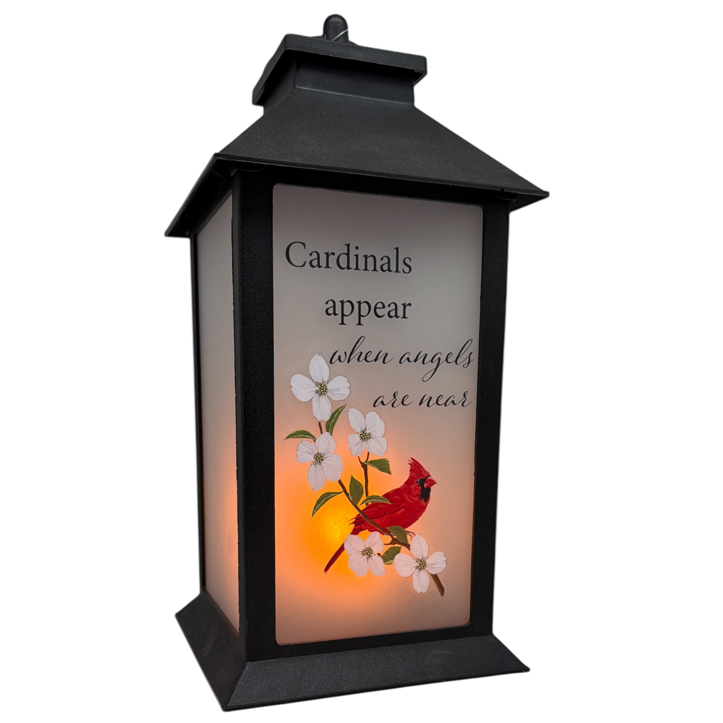 Cardinals Appear Lantern with LED Candle