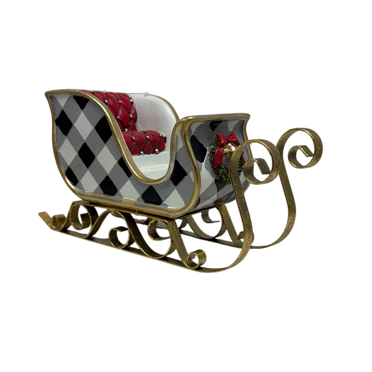 Black and White  Holiday Sleigh - Medium