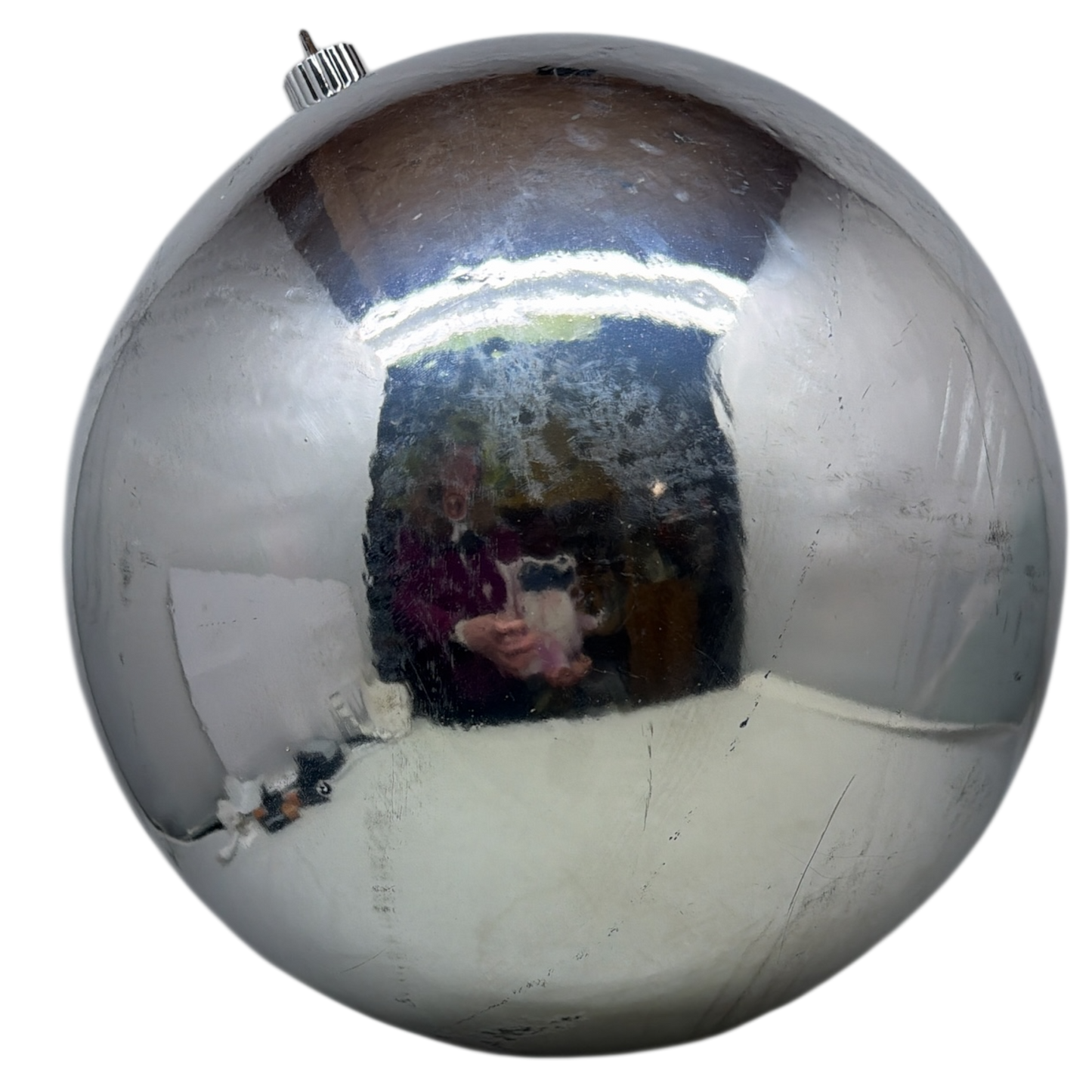 12" Commercial Shatterproof Ball Ornament - Silver