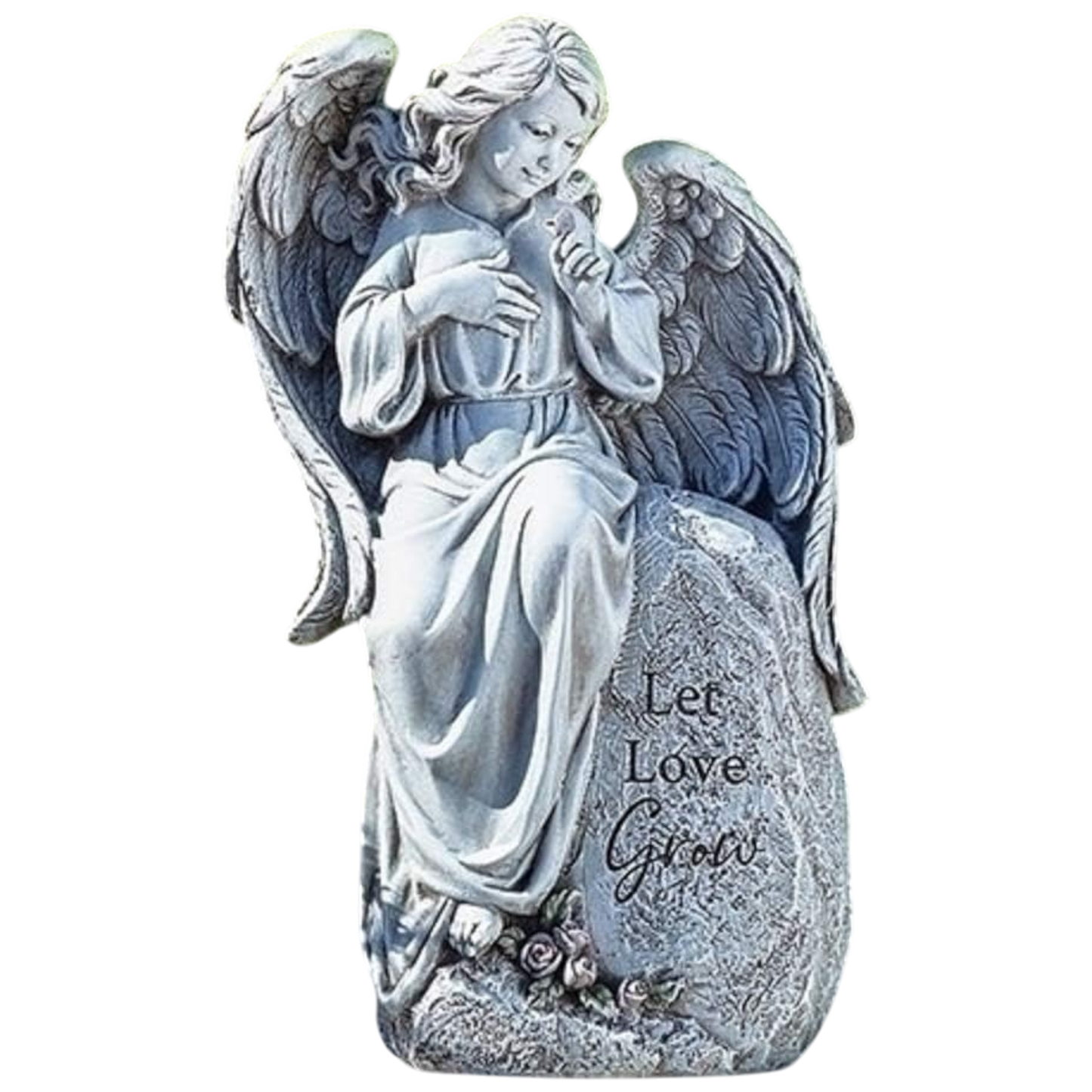 Seated Angel Garden Statue - 12 Inches Tall