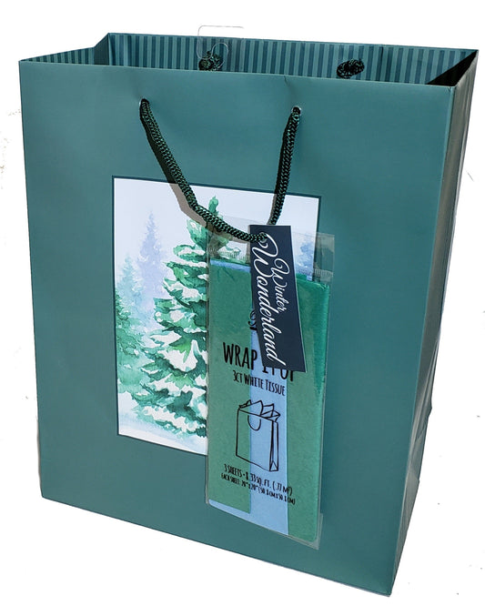 Traditional Gift Bag With Matching Tissue - Large - Forest Tree