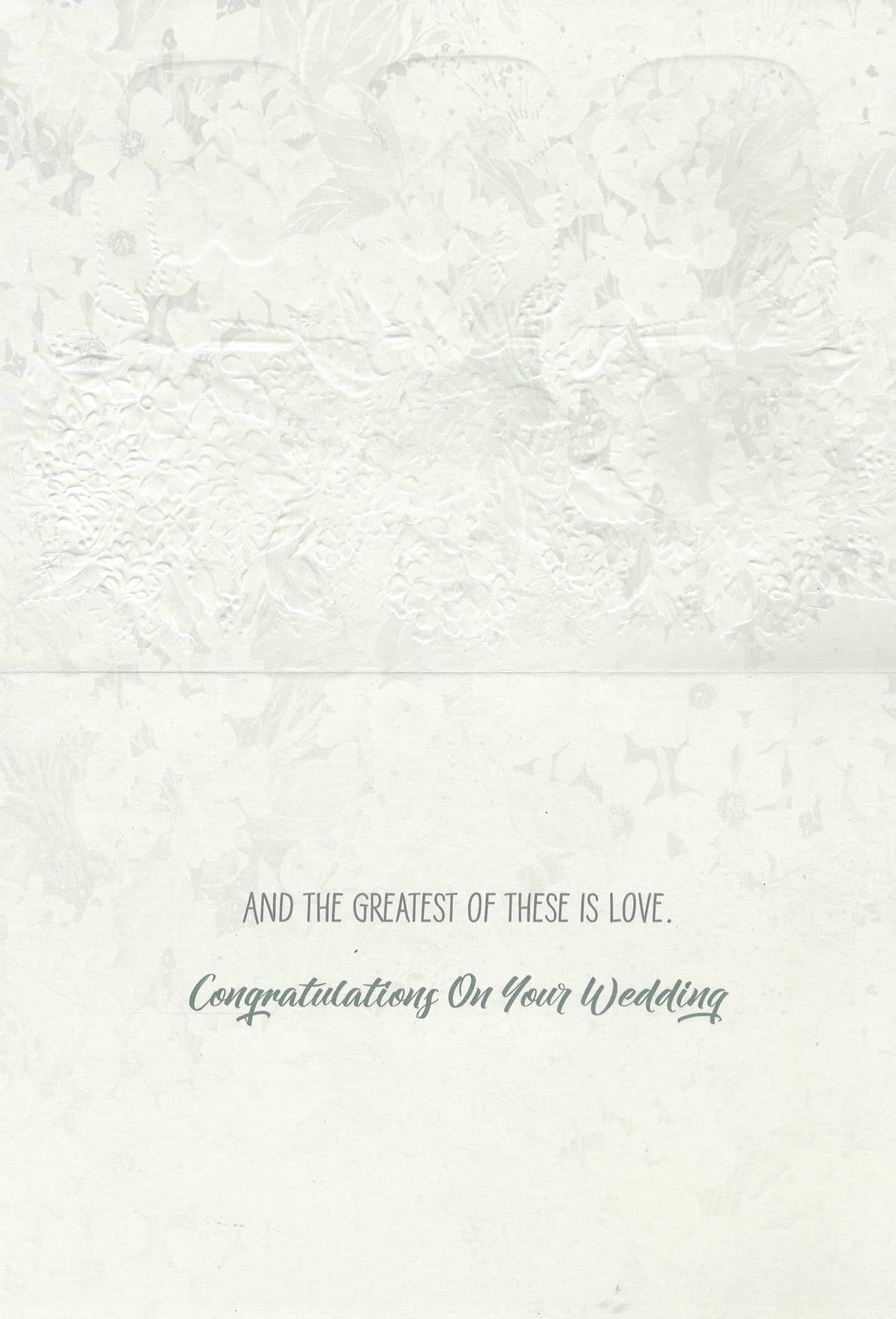 Faith Hope Love Card  - Wedding Card