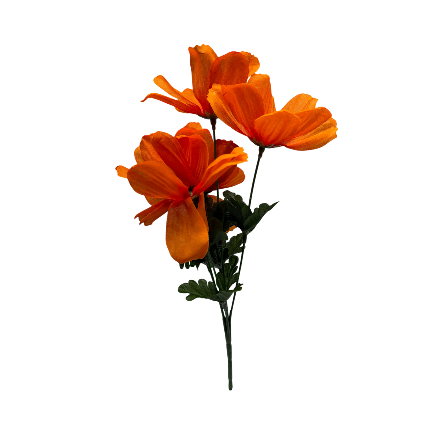 13 inch Faux Orange Cosmos Flower Bouquet