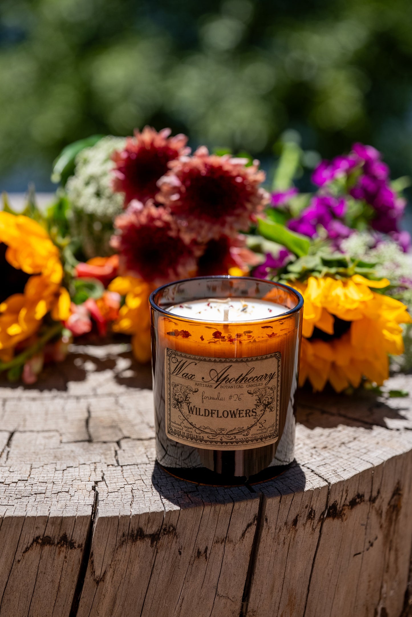 9 oz Wildflowers Artisan Amber Glass Candle