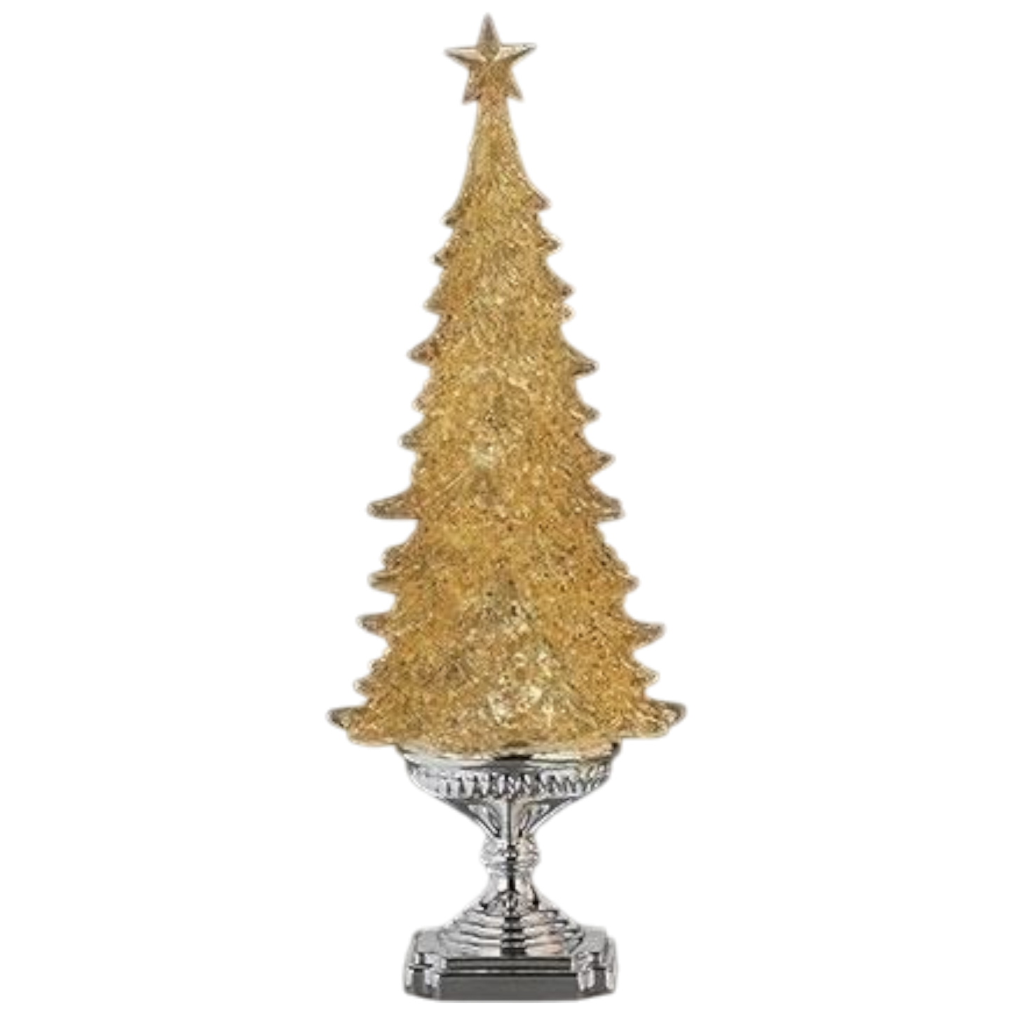 Gold Lighted Glitter Swirl Tree – 20 Inch