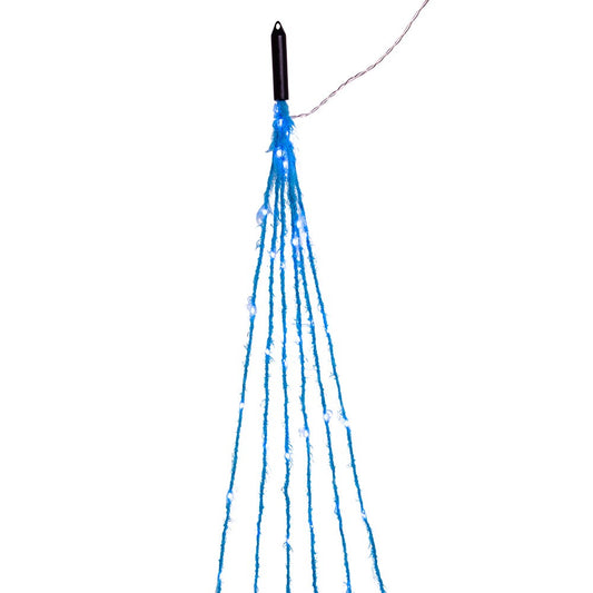 120-Light Teal Fuzzy Multi-Strand With Teal LED Lights