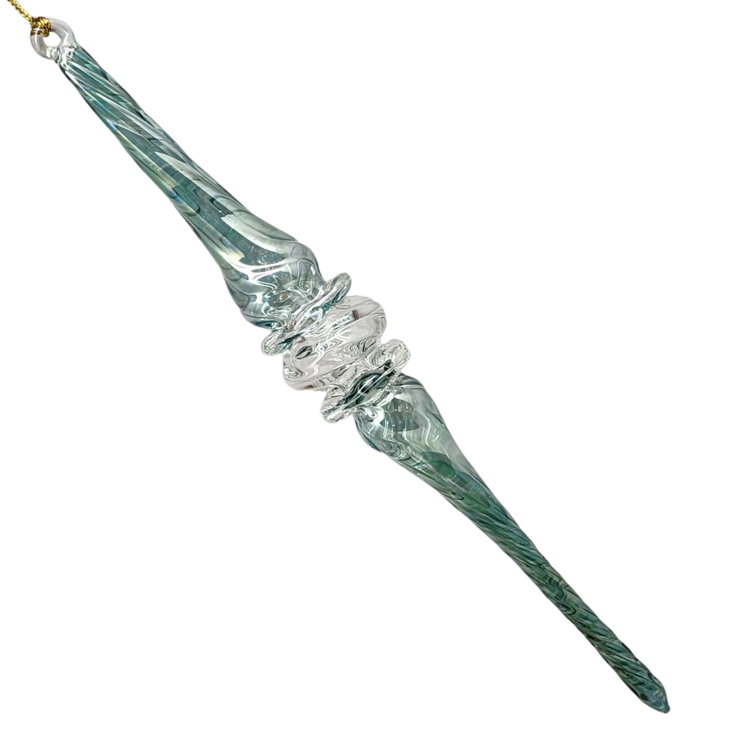 Seafoam Spiral Icicle Ornament