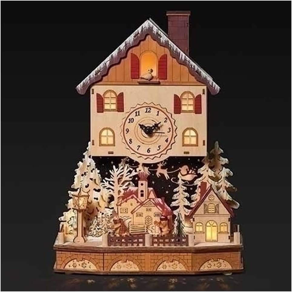 Wood Works Lighted Alpine Table Clock